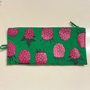 Baggu Flat Pouch, Medium, Sunshine Fruit, Green Raspberry